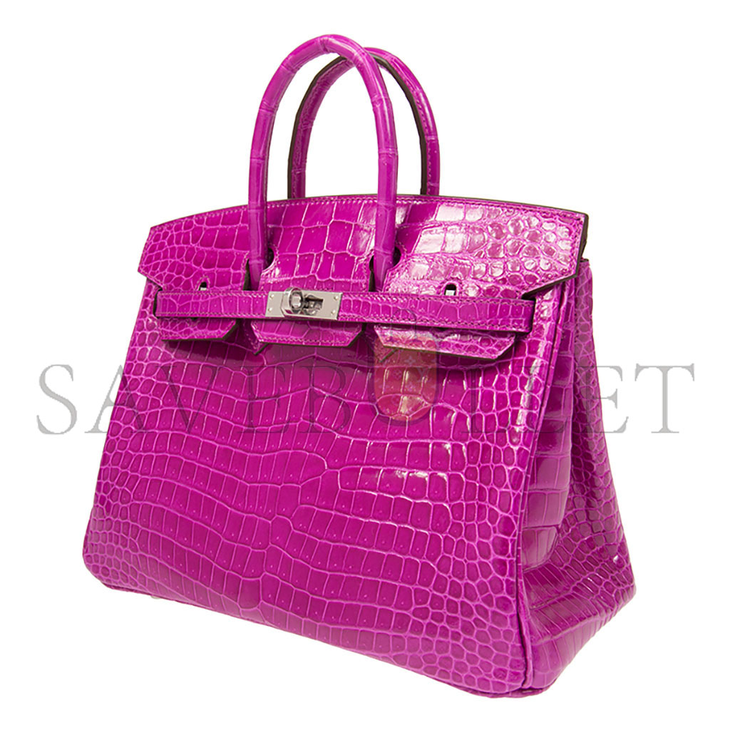 H**mes master birkin 30 crocodile leather purple gold buckle h041354ck15 (30*22*15cm)